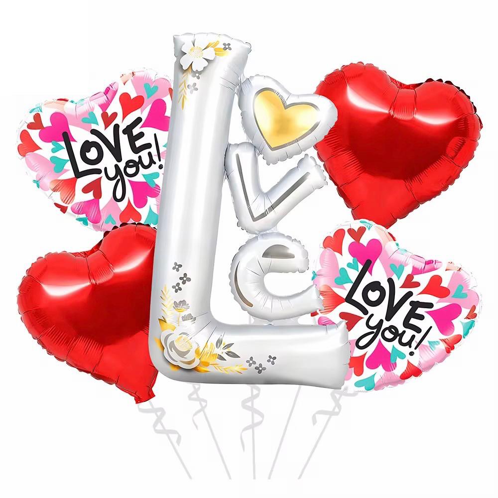 XXL Love You Ballons Herzballon Set Hochzeit Jahrestag Verlobung Herz Luftballon