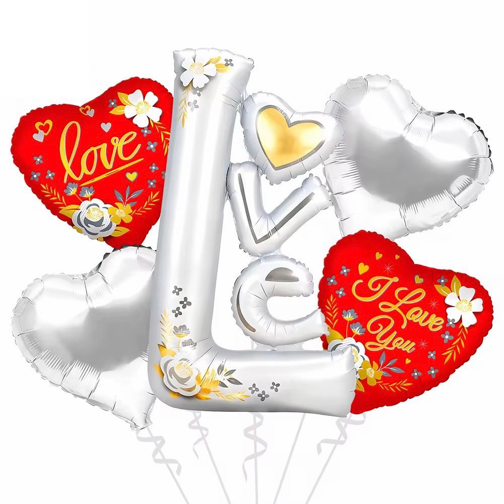 XXL Love You Ballons Herzballon Set Hochzeit Jahrestag Verlobung Herz Luftballon