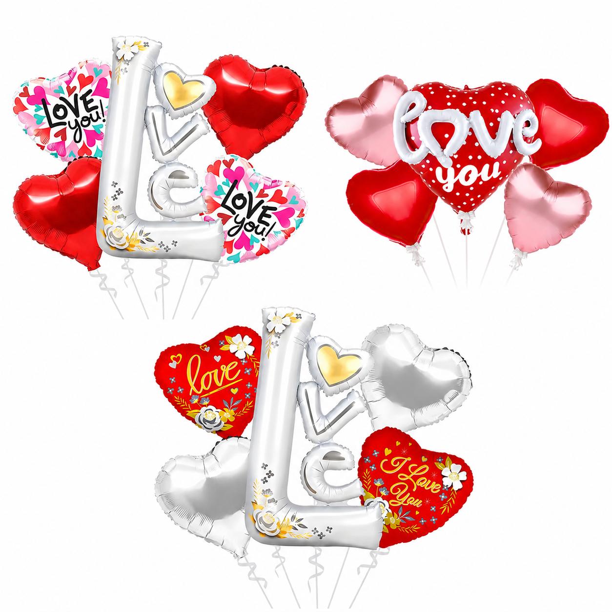XXL Love You Ballons Herzballon Set Hochzeit Jahrestag Verlobung Herz Luftballon
