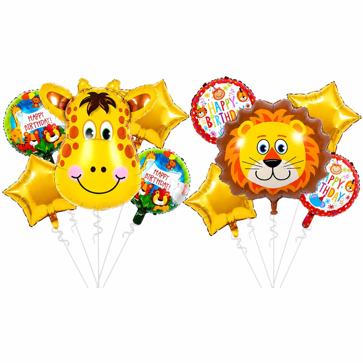 Kindergeburtstag Ballon Set Giraffe Löwe Happy Birthday Jungle Deko Tier Motive