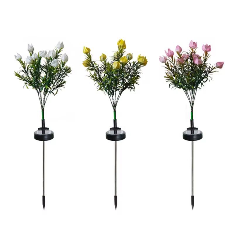LED Solar Blumen Gartenleuchten Set Gartenlampe für Außen outdoor Solarleuchte