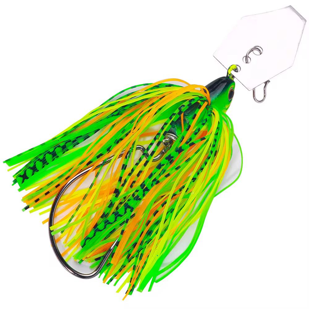 Chatterbait 12 g Bladed Jig Spinnerbait Angelköder mit Offsethaken & Gummi skirt