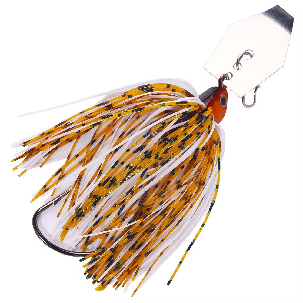 Chatterbait 12 g Bladed Jig Spinnerbait Angelköder mit Offsethaken & Gummi skirt