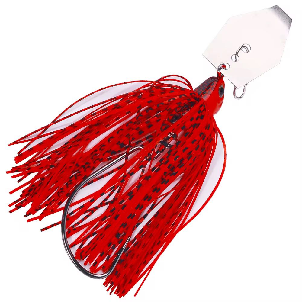 Chatterbait 12 g Bladed Jig Spinnerbait Angelköder mit Offsethaken & Gummi skirt