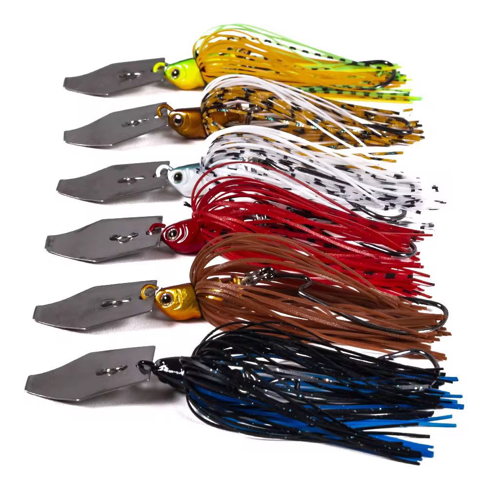 Chatterbait 12 g Bladed Jig Spinnerbait Angelköder mit Offsethaken & Gummi skirt