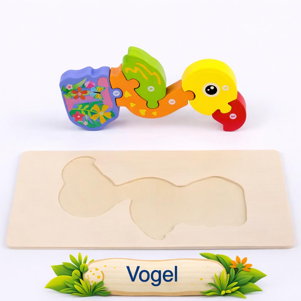 Holz Puzzle Set Kinder Lernspielzeug Einhorn Elefant Vogel Steckpuzzle