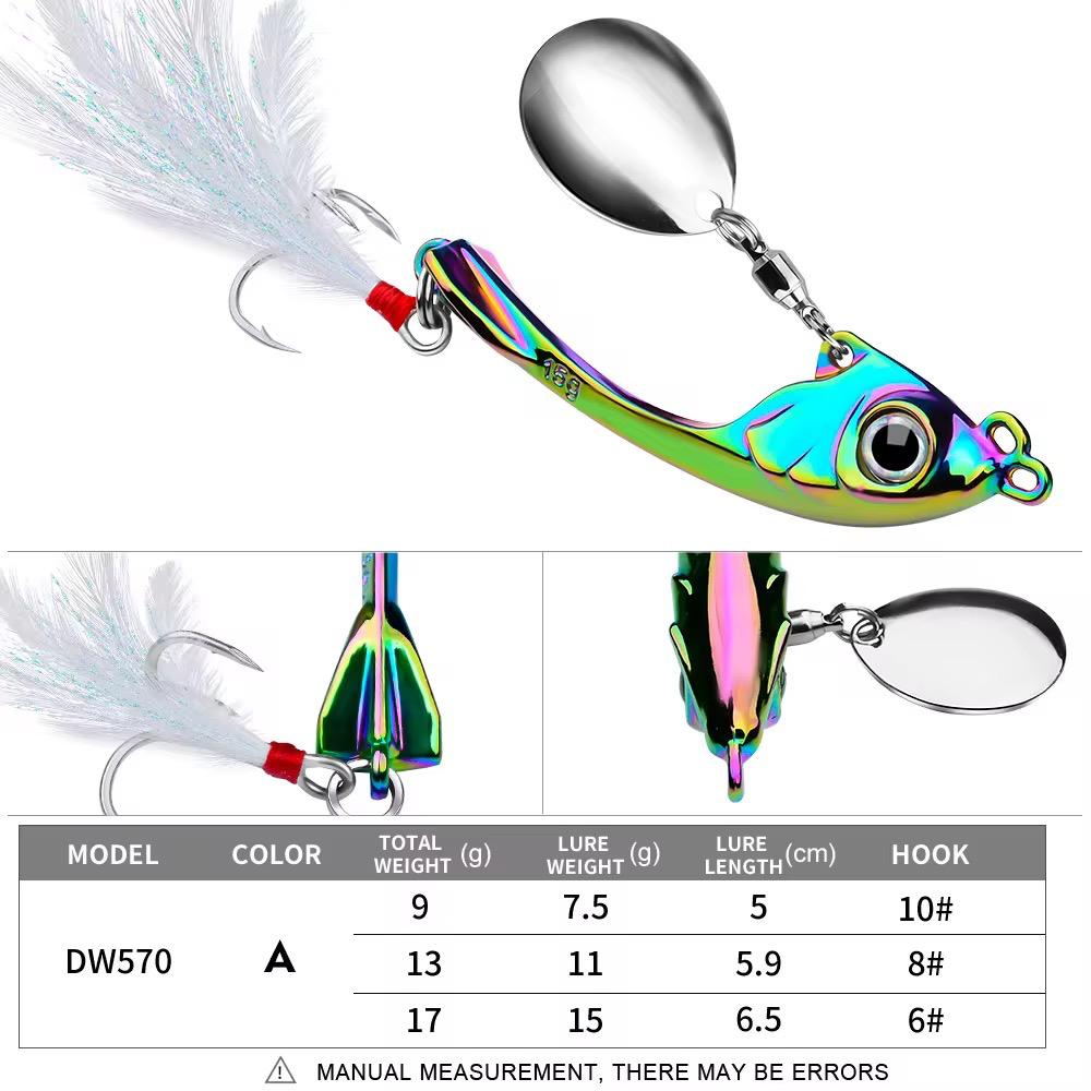 Jig Spinner Blinker Spin Tail Angelköder für Barsch Hecht & co