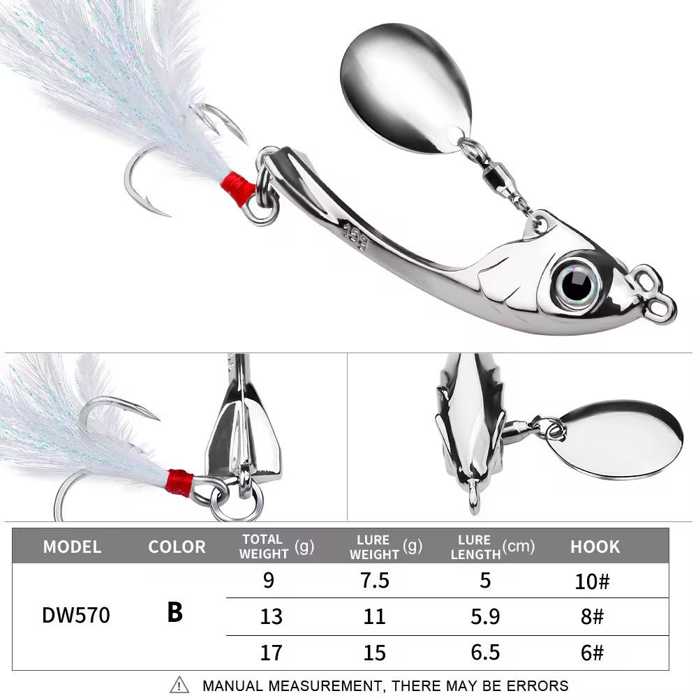 Jig Spinner Blinker Spin Tail Angelköder für Barsch Hecht & co
