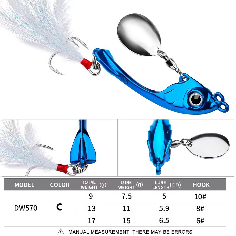 Jig Spinner Blinker Spin Tail Angelköder für Barsch Hecht & co