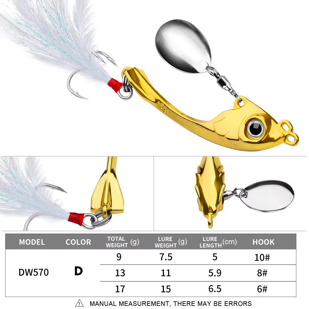 Jig Spinner Blinker Spin Tail Angelköder für Barsch Hecht & co