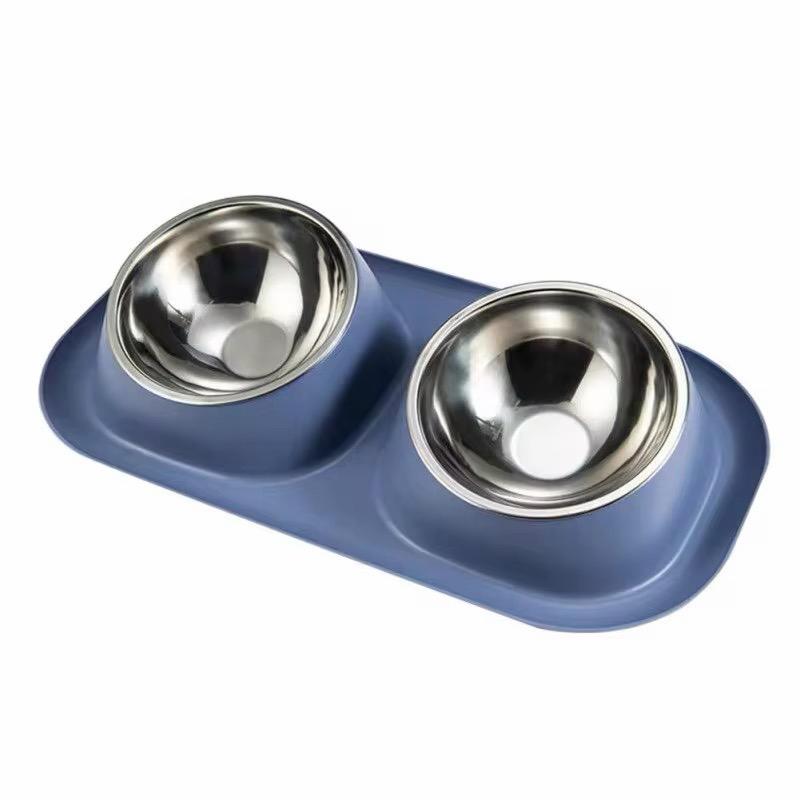 Edelstahl Napf - Doppel Futternapf Wassernapf Fressnapf für Hunde & Katzen