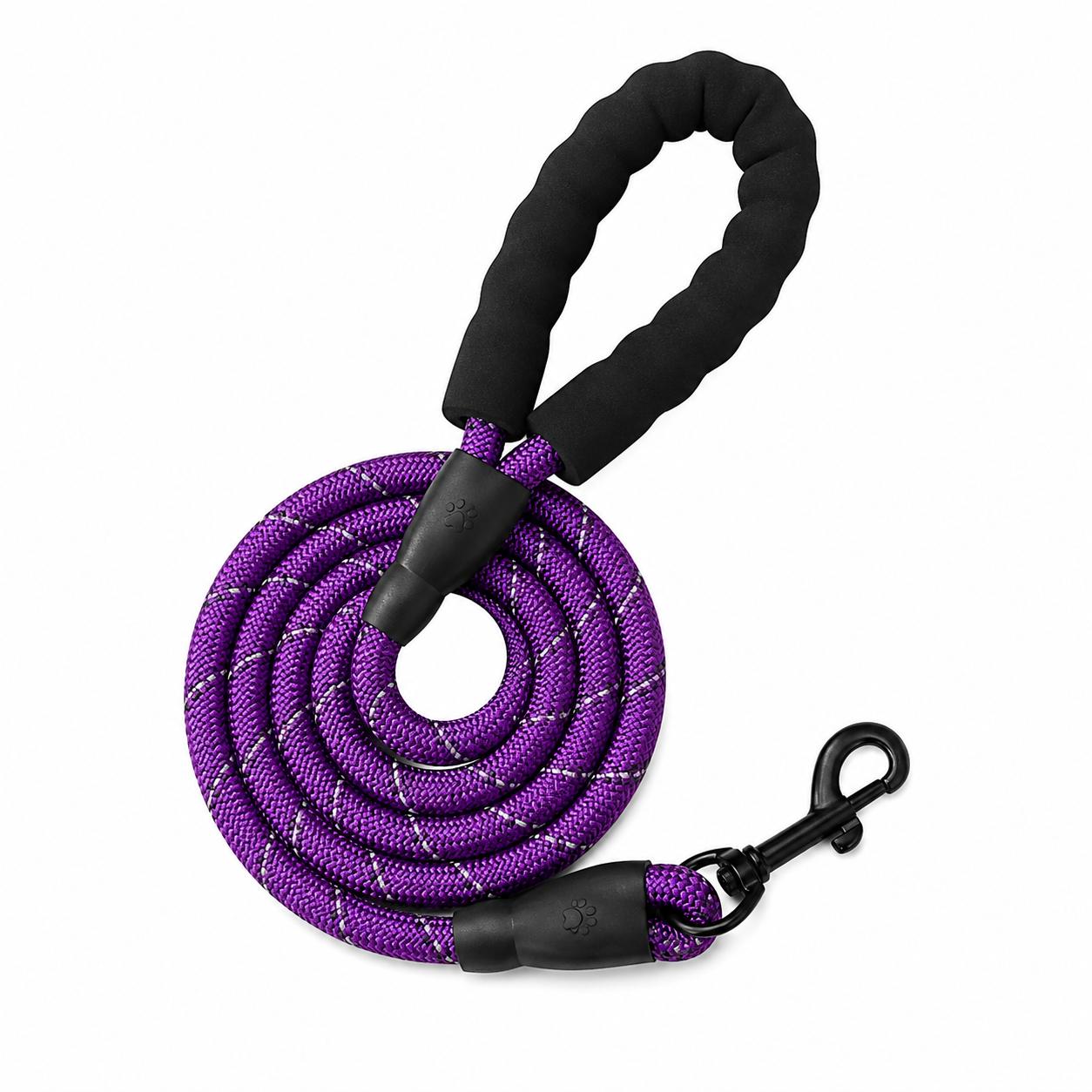 Hundeleine 2m Reflektierende Seilleine Softgriff & Karabiner Robuste Hunde Leine