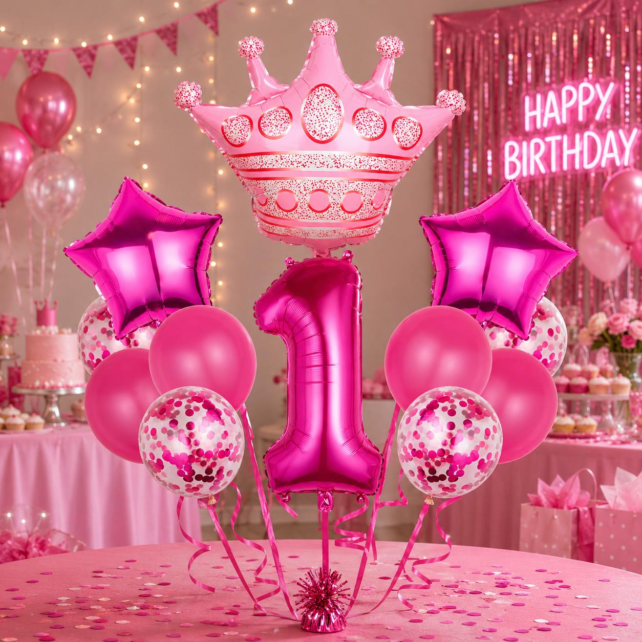 Geburtstags Luftballon Set Zahl 0-9 Krone Sterne Ballons Kinder Geburtstag Deko