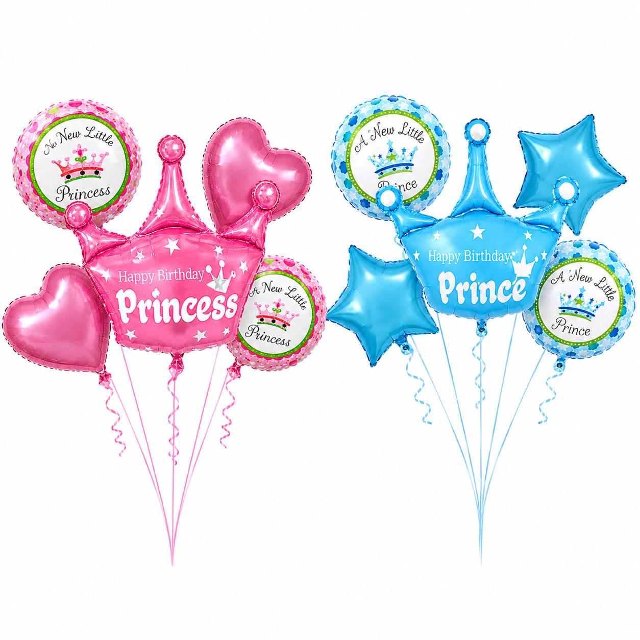 Prinz Prinzessin Party Ballons Prince Princess Folienballons Girl or Boy Set