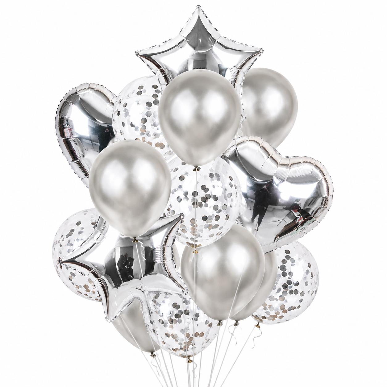 Luftballon Set 14 Teilig Herz Stern Ballons Geburtstag Deko Konfetti Luftballons