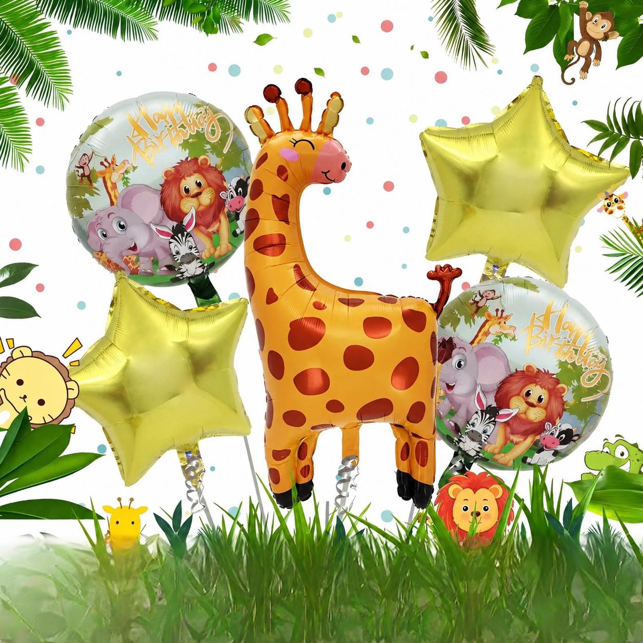 Dschungel Ballon Set Tierballons Kindergeburtstag Safari Party Deko Luftballons