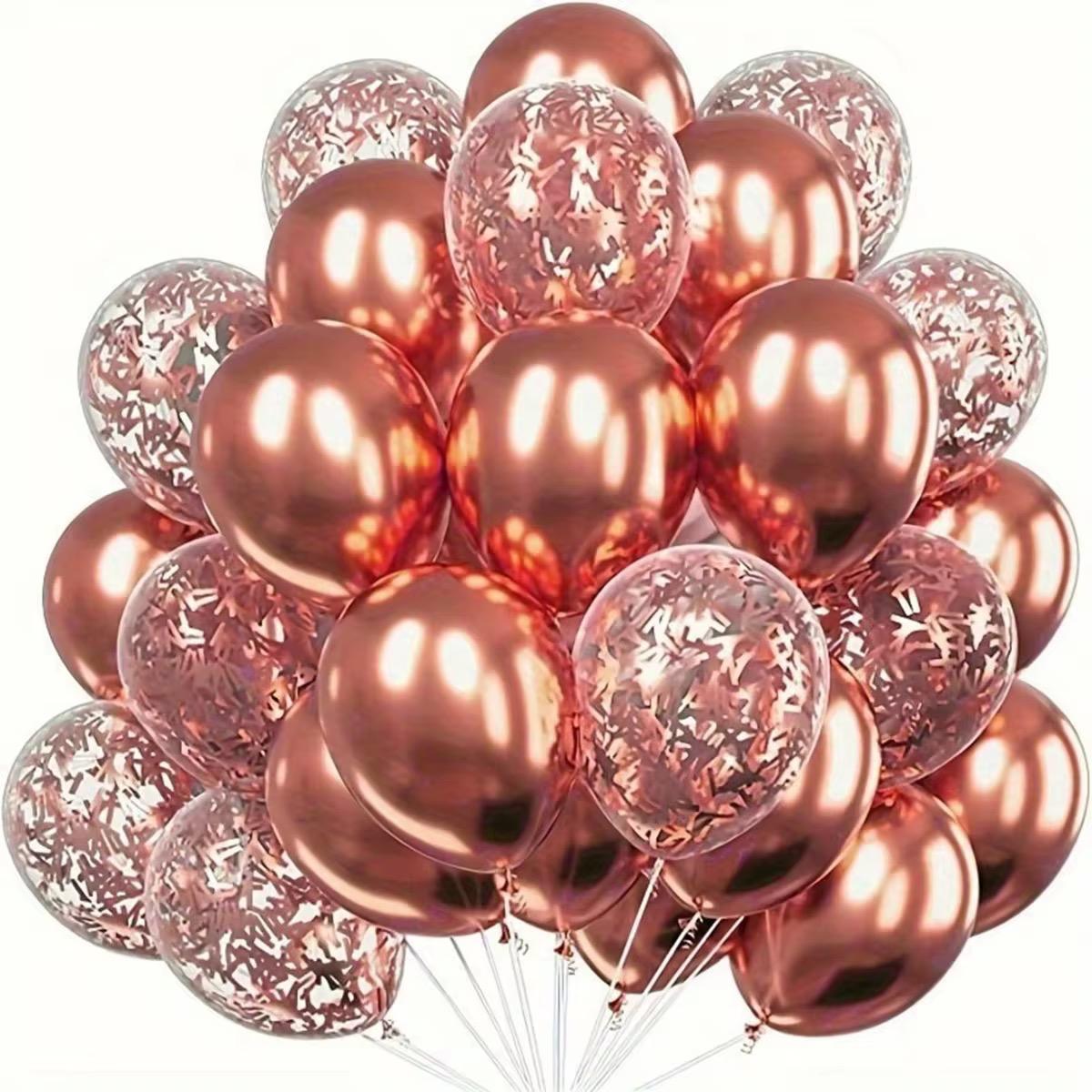 Metallic Luftballons Konfetti Set 30 Stück Helium Party Deko Geburtstag Hochzeit