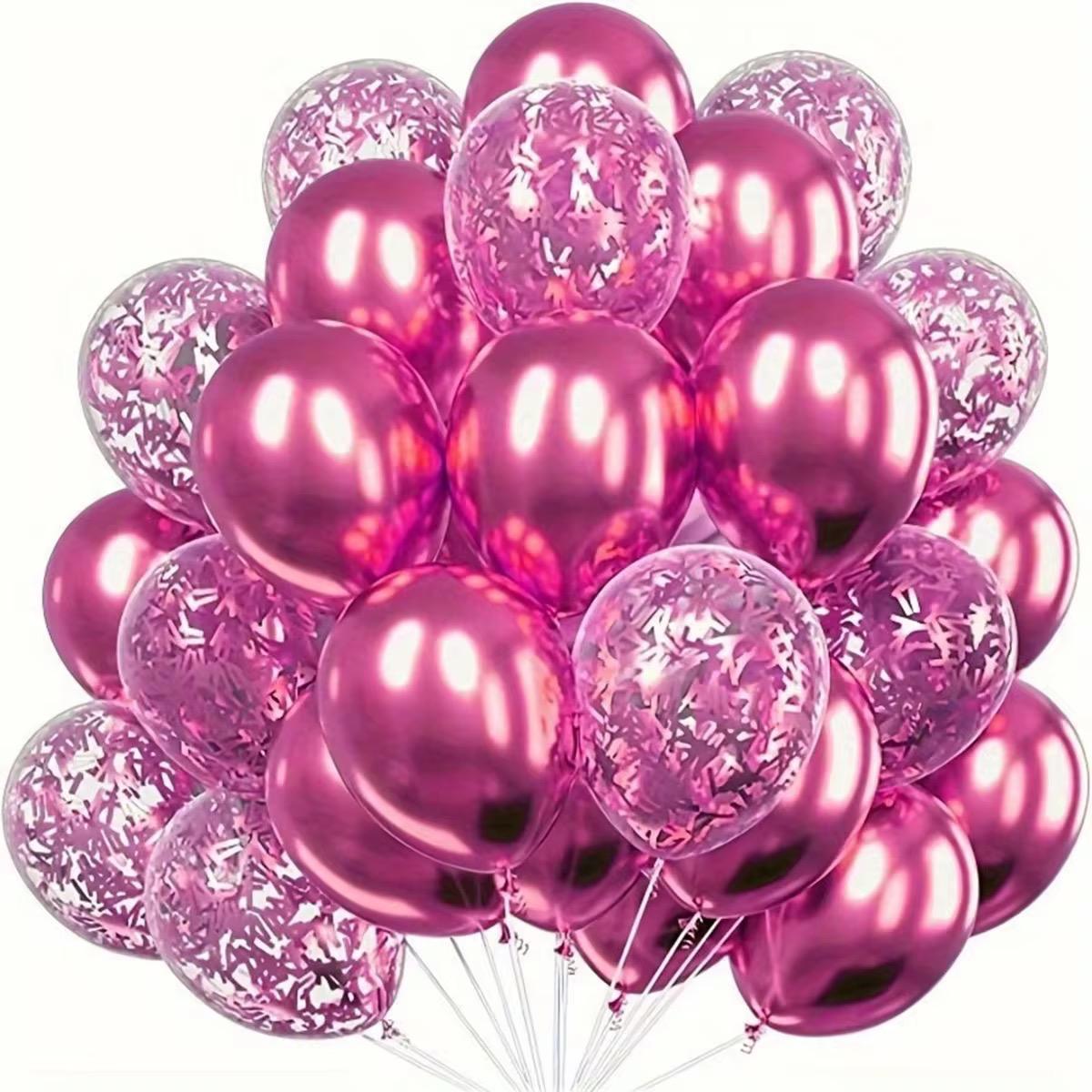 Metallic Luftballons Konfetti Set 30 Stück Helium Party Deko Geburtstag Hochzeit