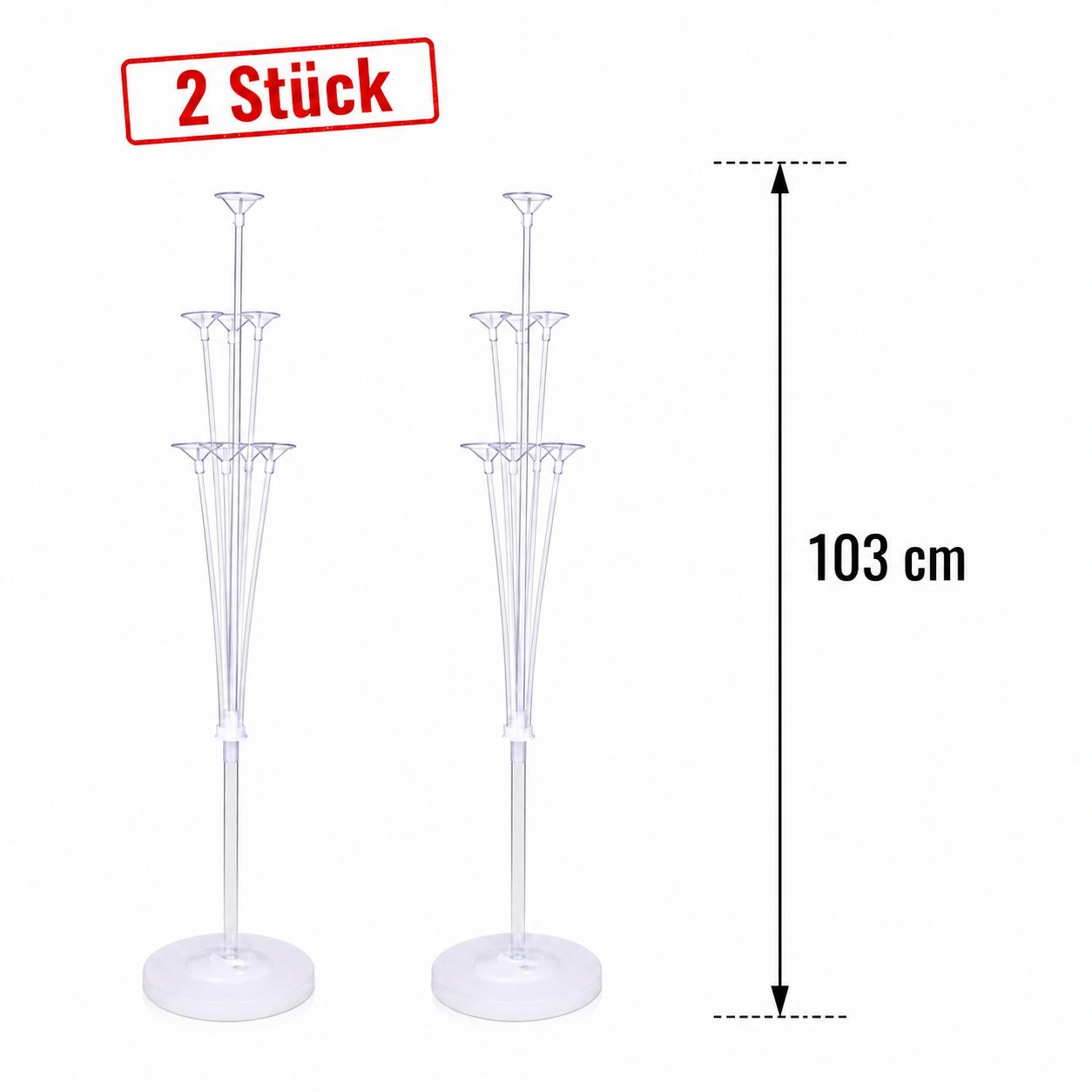 2x Ballonständer Set Luftballon Halter Ständer für Tisch & Boden Party Deko