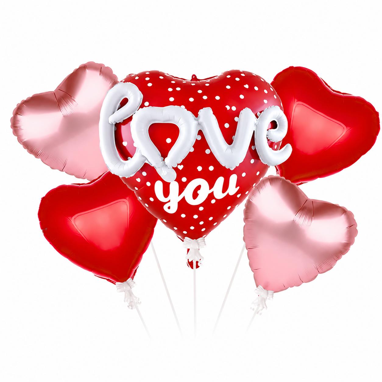 XXL Love You Ballons Herzballon Set Hochzeit Jahrestag Verlobung Herz Luftballon