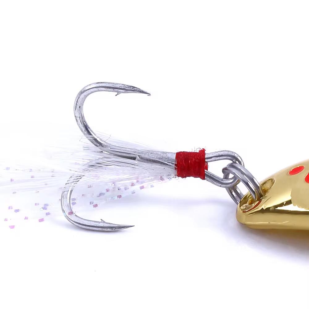 Blinker Spoon Angel Köder Spinnköder mit Feder Drilling für Barsch, Hecht & co